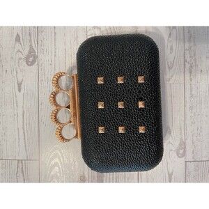 Sparkly Fancy Small Purse In Black & Rose Gold Rhinestones Evening Bag Clutch